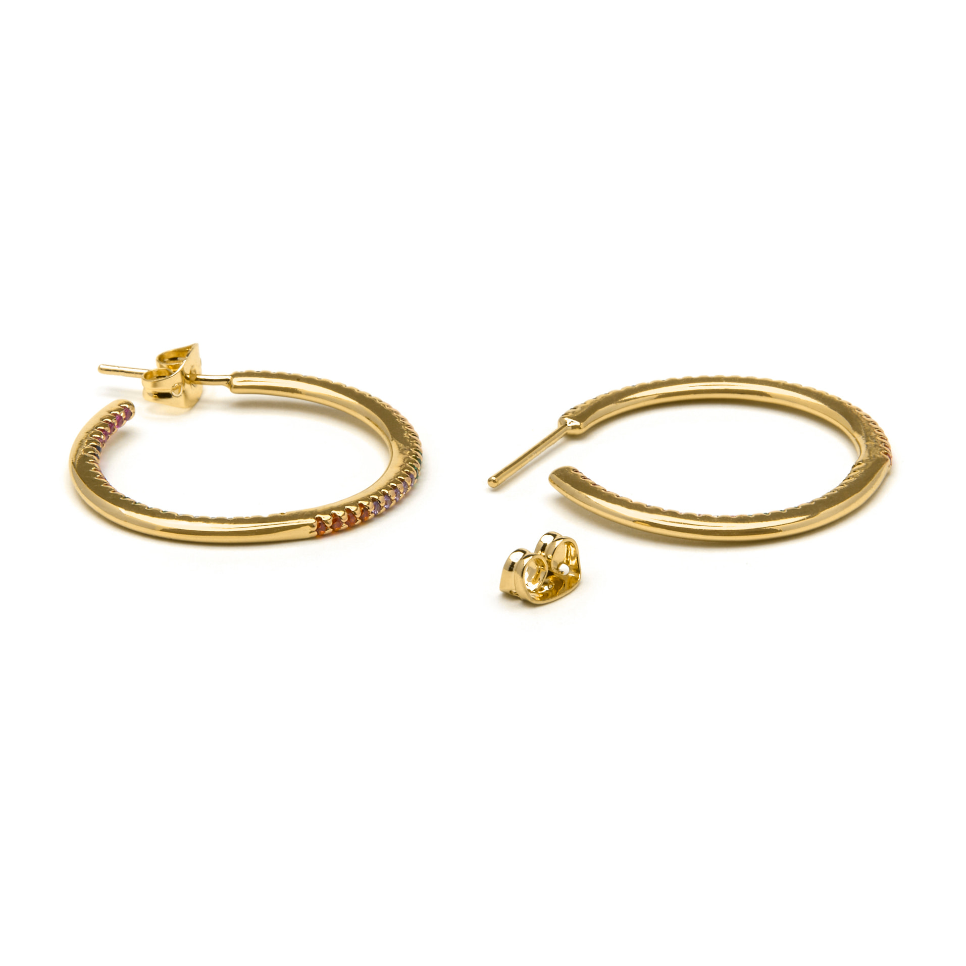 Pendientes con Circonita Brillante acabado oro 18k