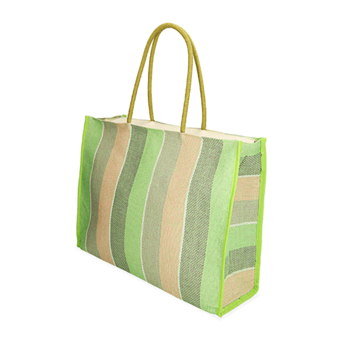 Borsa verde in paglia