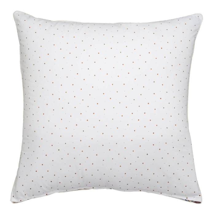 Taie d'oreiller imprimée en percale de coton, CYCLADES, Orange et bleu