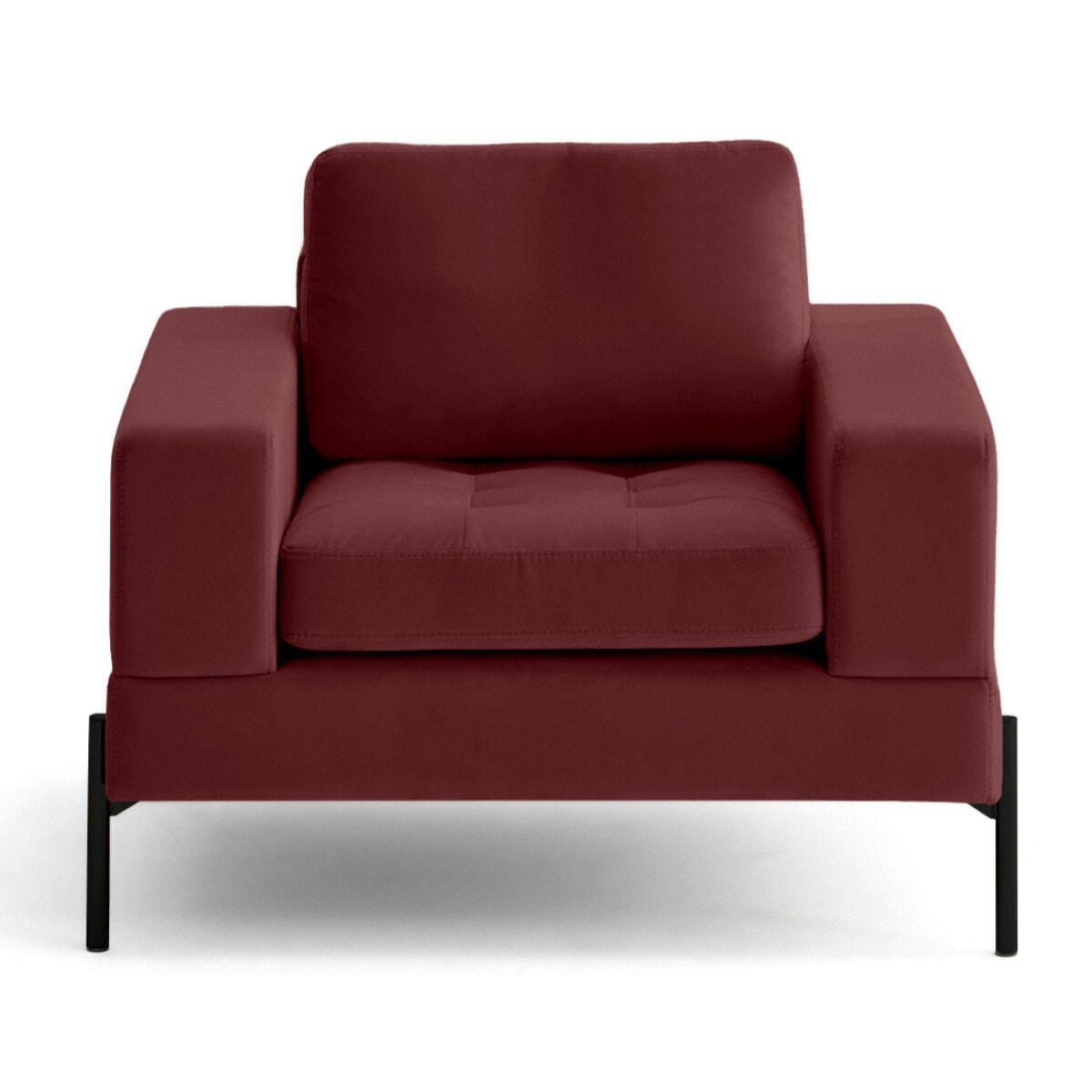 Isaure - fauteuil en velours - Bordeaux