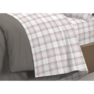 Completo Lenzuola In 100% Cotone Orsetto Tartan Primavera
