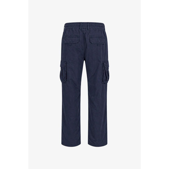 Pantaloni Esercito cargo in lino blu uomo