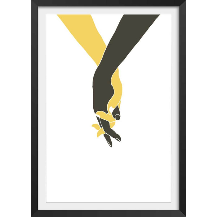 Affiche Tiens moi la main Affiche + cadre en bois - Noir