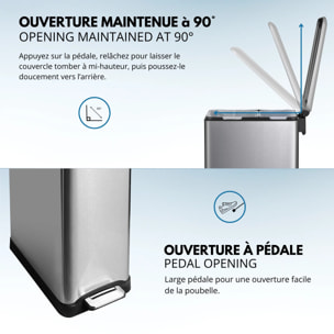 Poubelle pédale tri sélectif EDGE 50L