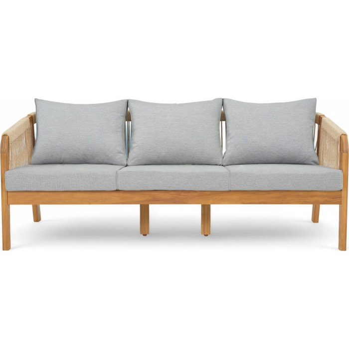 Canapé de jardin 3 places en bois FSC - SYMI