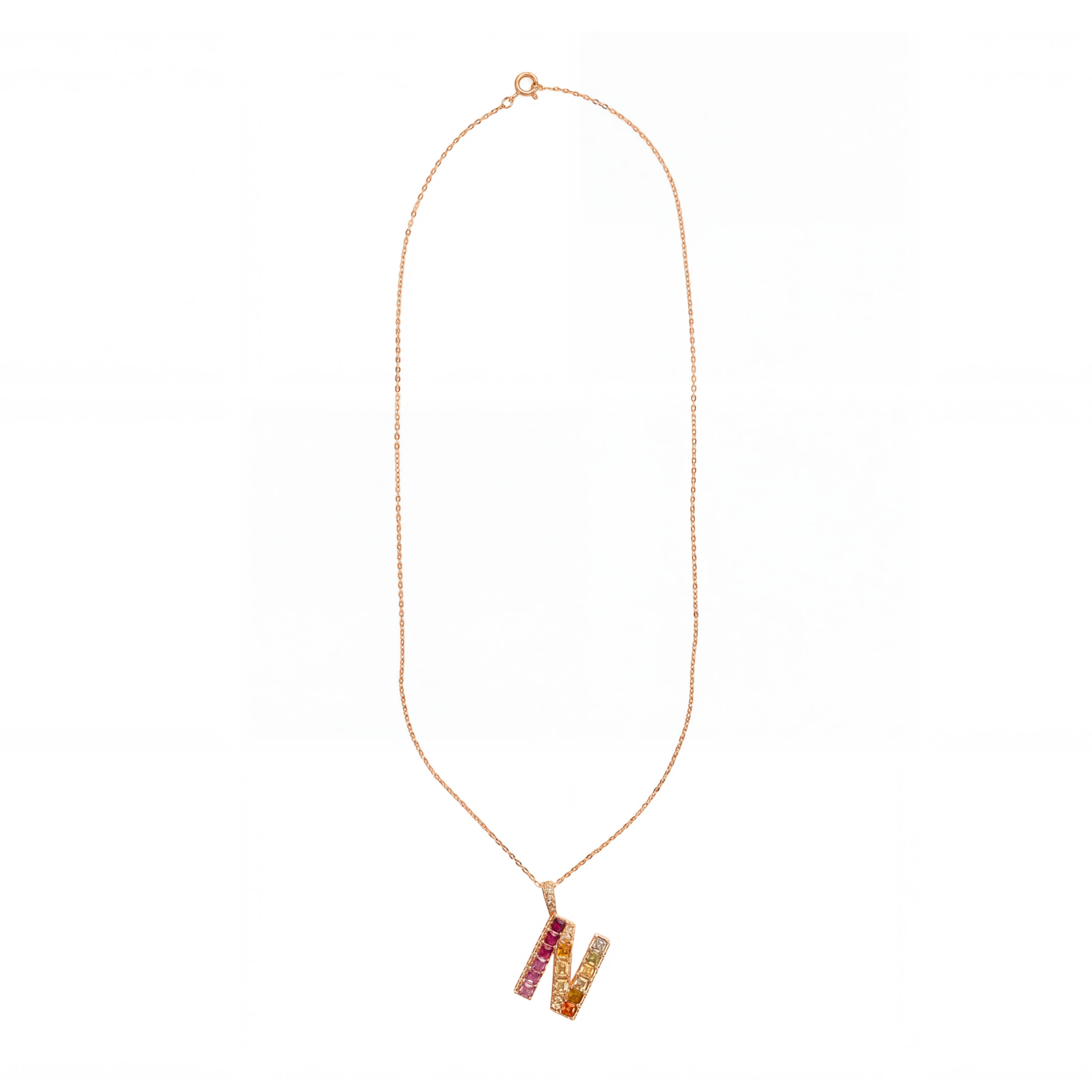 Collar N acabado oro rosa 18k
