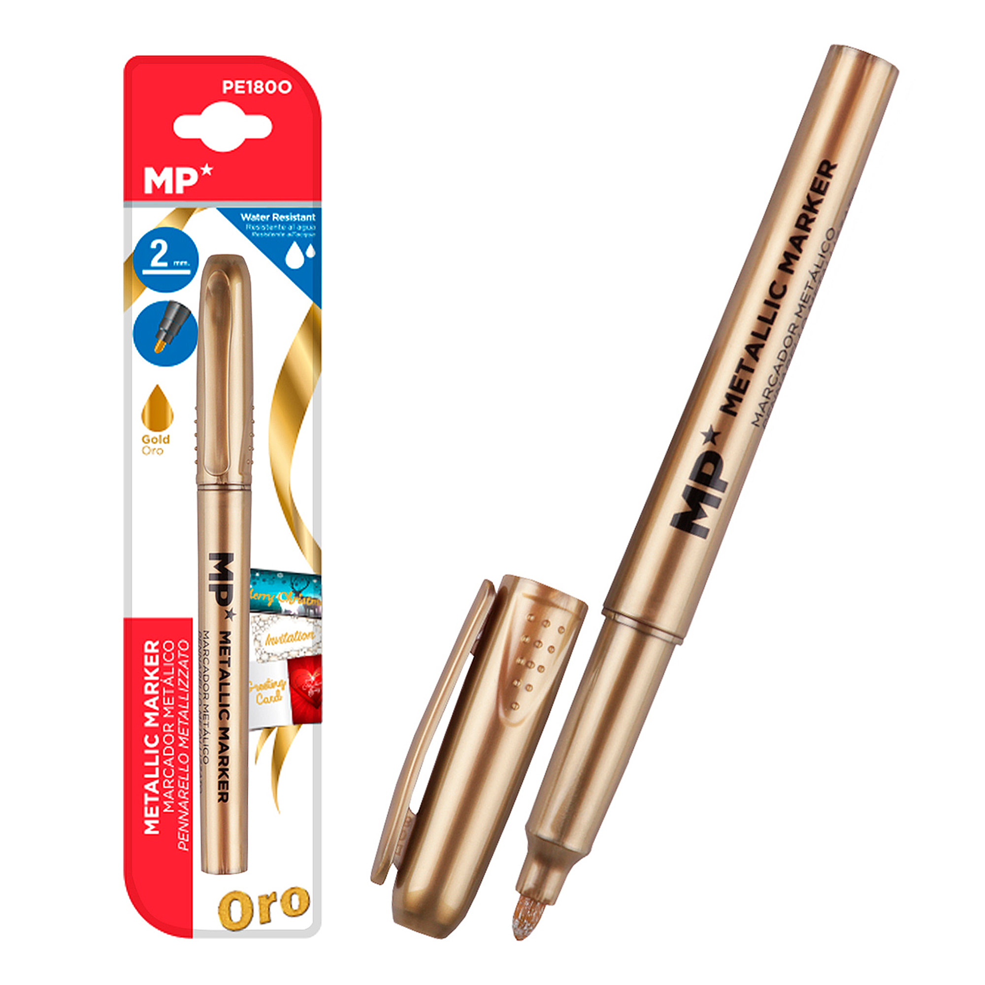 PACK 12 ROTULADORES METALIZADOS ORO