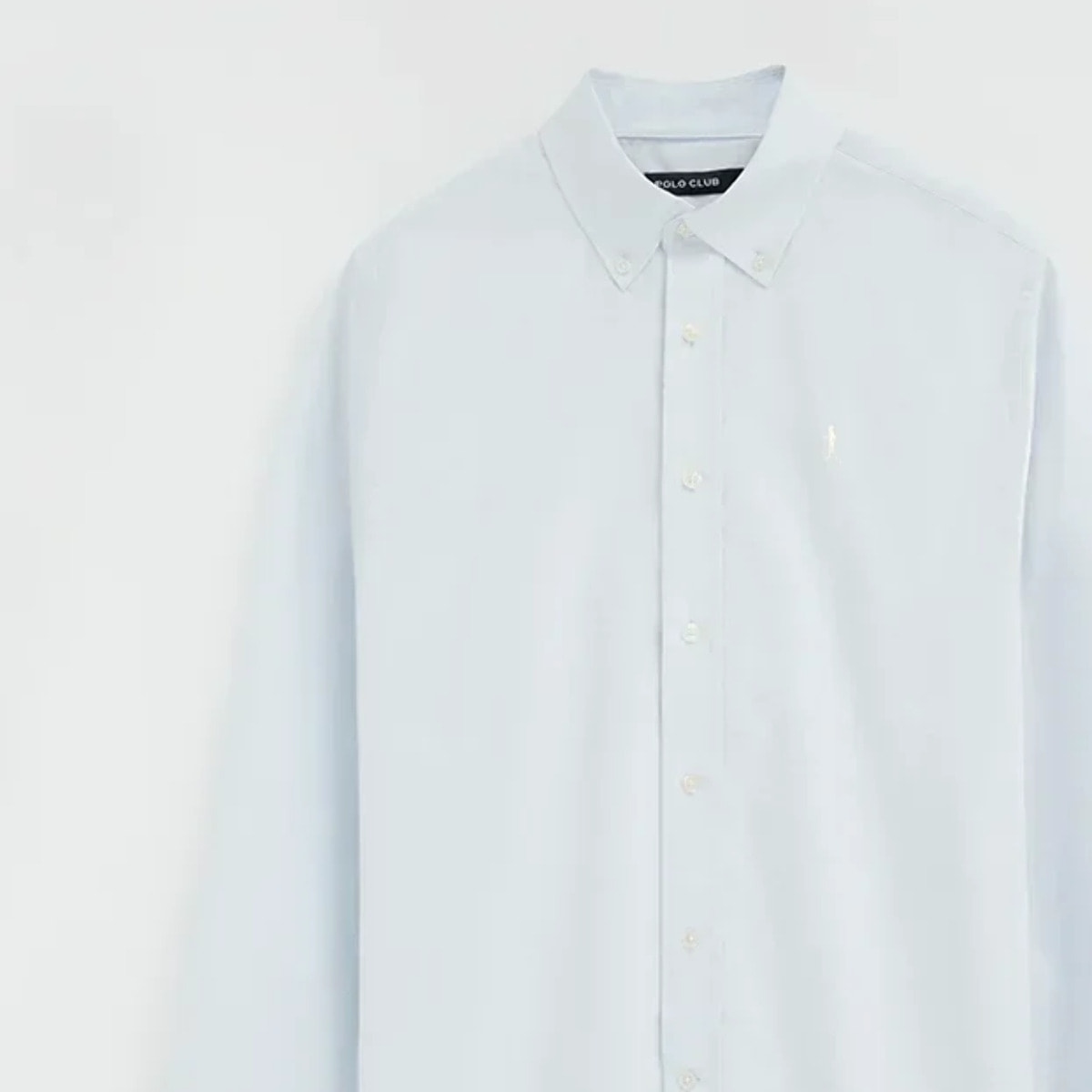 Camisa oxford azul claro de corte regular y logo Rigby Go
