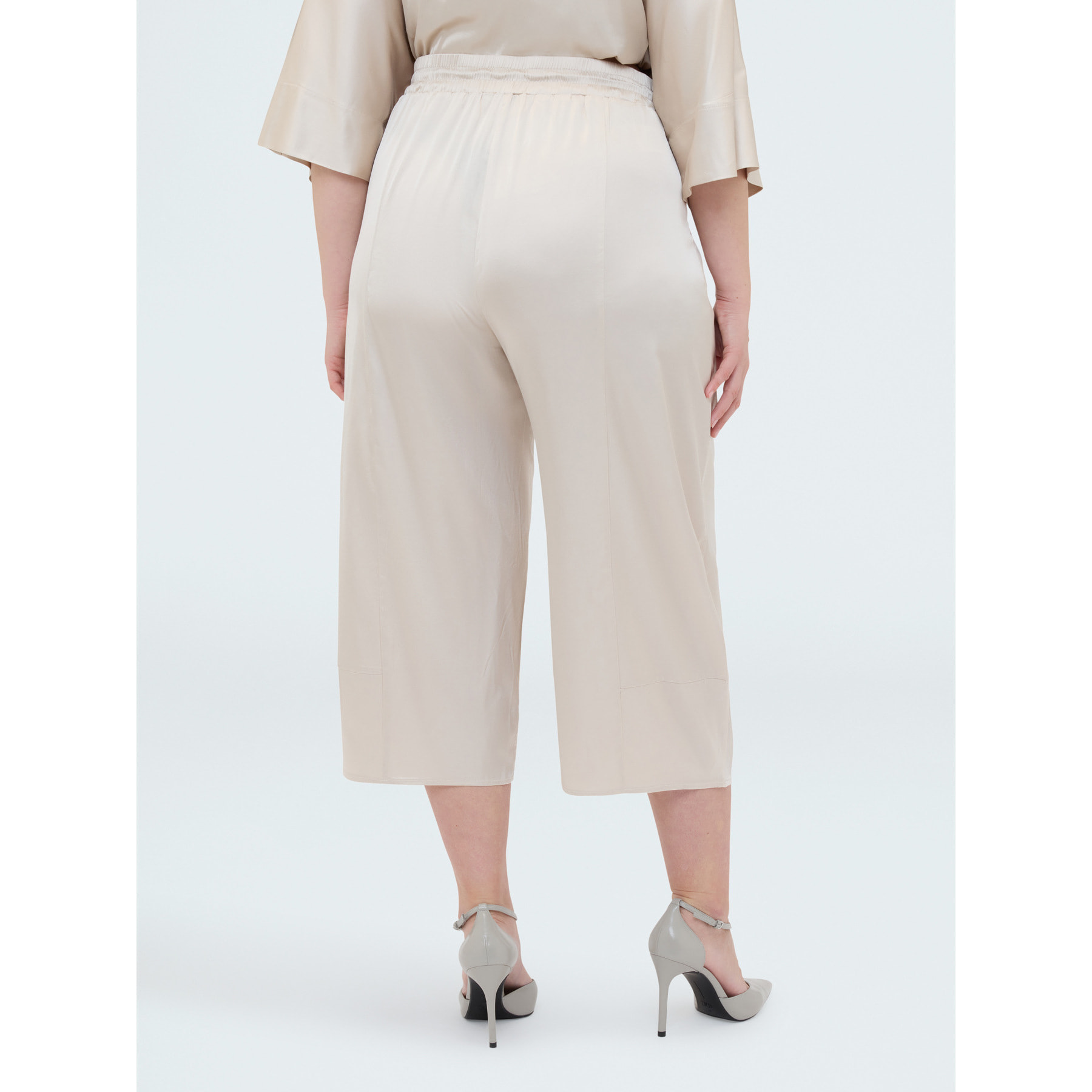 Fiorella Rubino - Pantalones Balloon en raso stretch - Blanco