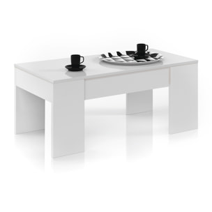 Mesa De Centro Elevable Flow 45x100x50 Cm Blanco Artik