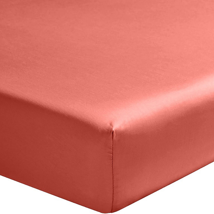 Drap housse - bonnet:30cm 100% satin coton 70fils sienne