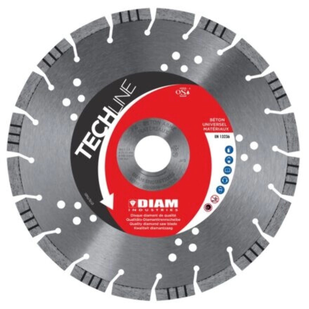 Disque diamant pour béton multi matériaux diam 230x22,23 - DIAM INDUSTRIES - FX230/22
