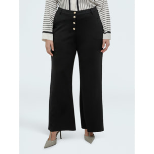 Fiorella Rubino - Pantaloni Wide Leg in tessuto scuba - Nero