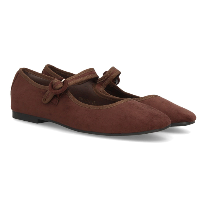 Bailarinas mujer con hebilla circular ajustable
