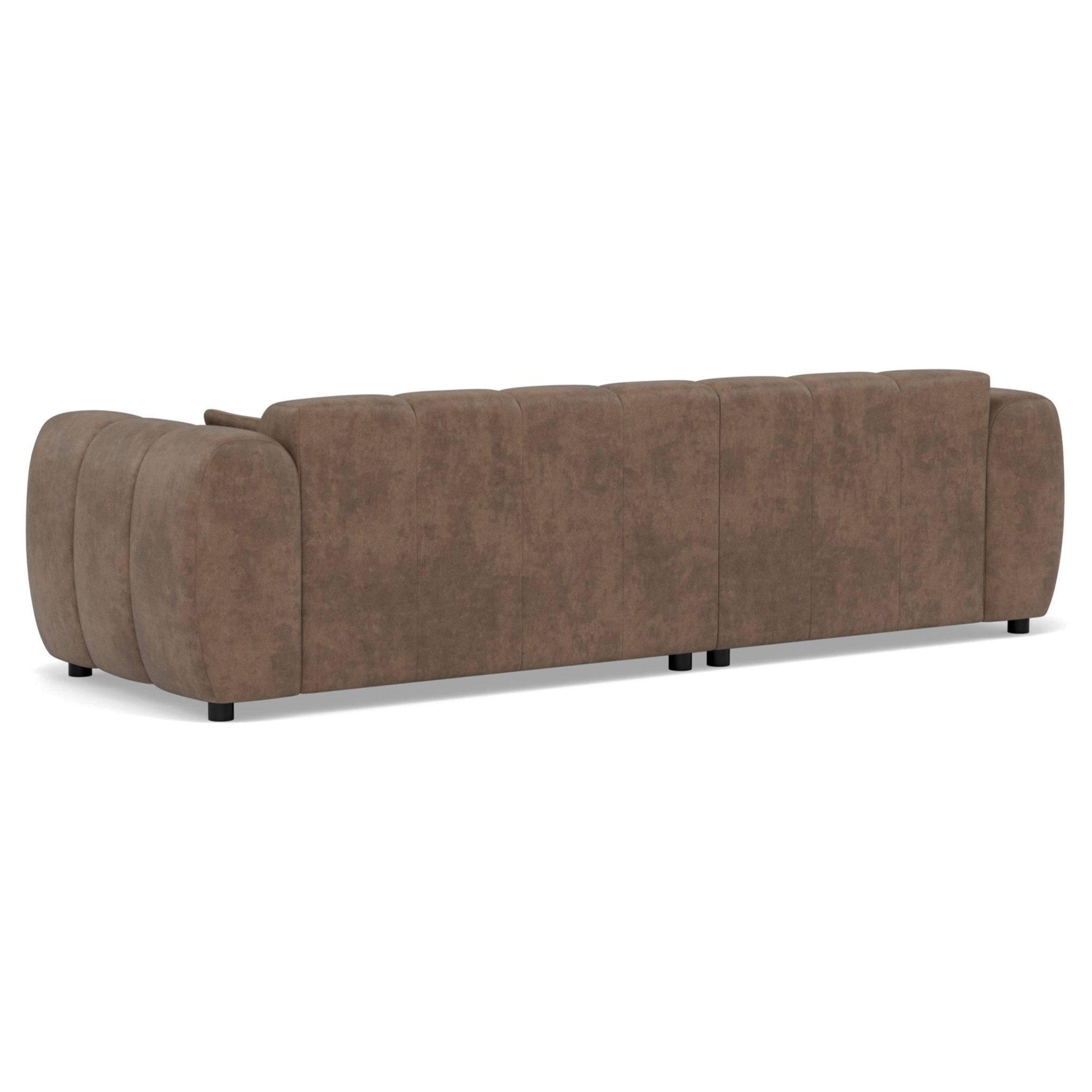 Curtis - canapé d'angle gauche 4 places en simili - Taupe