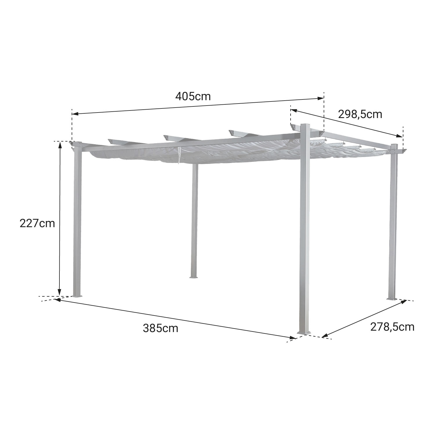 Pergola autoportante 3 × 4m CASSIS taupe - structure aluminium