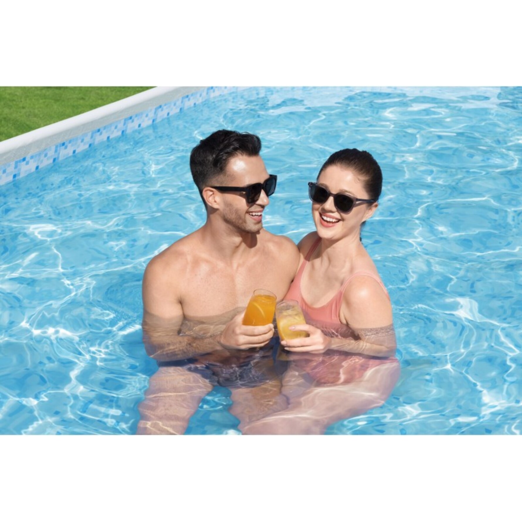 Bestway Piscine hors sol tubulaire ovale Bestway Power Steel 488 x 305 x 107 cm gris