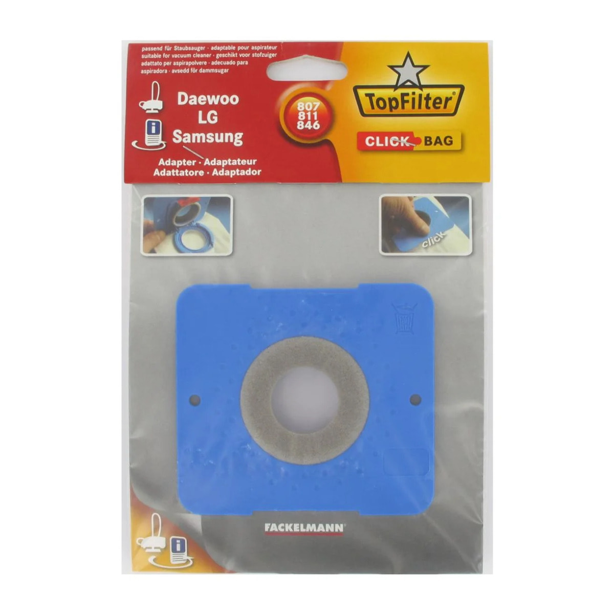 Adaptateur Click Bag pour aspirateurs AEG 480 et Samsung 807/811/846