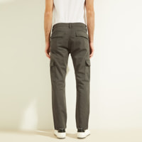 Pantalon - inspiration cargo - coton - gris foncé