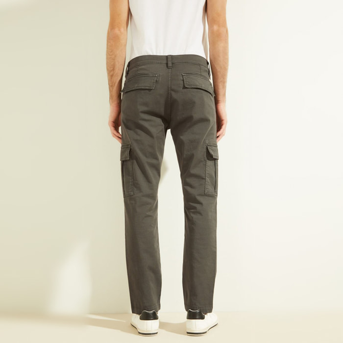Pantalon - inspiration cargo - coton - gris foncé