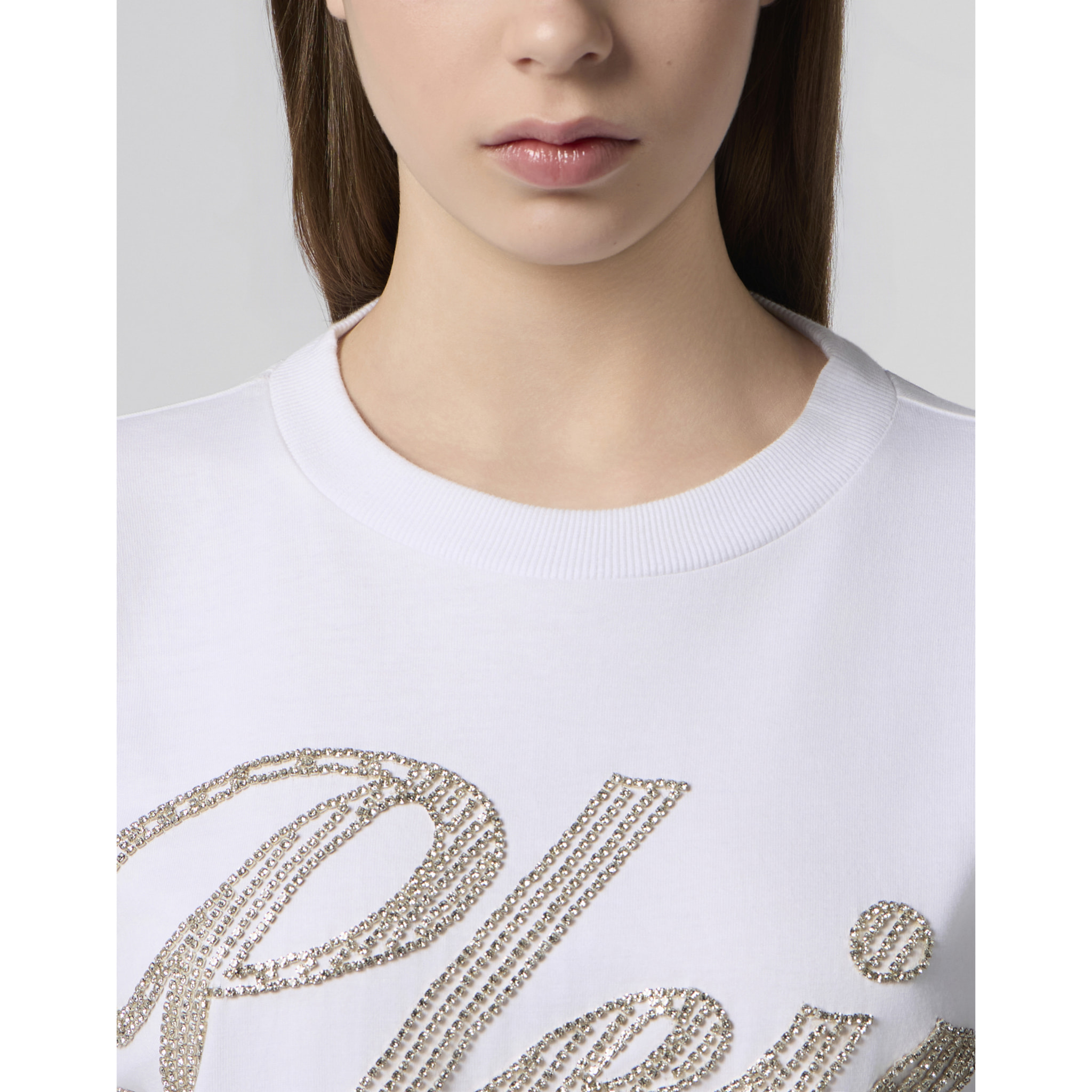 PHILIPP PLEIN Open Back T-Shirt Dress Strass Signature