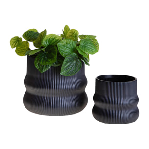 Set 2 vasi con righe - 22,5xH19x22,5cm - Pezzi 2 - Bianchi Dino SpA