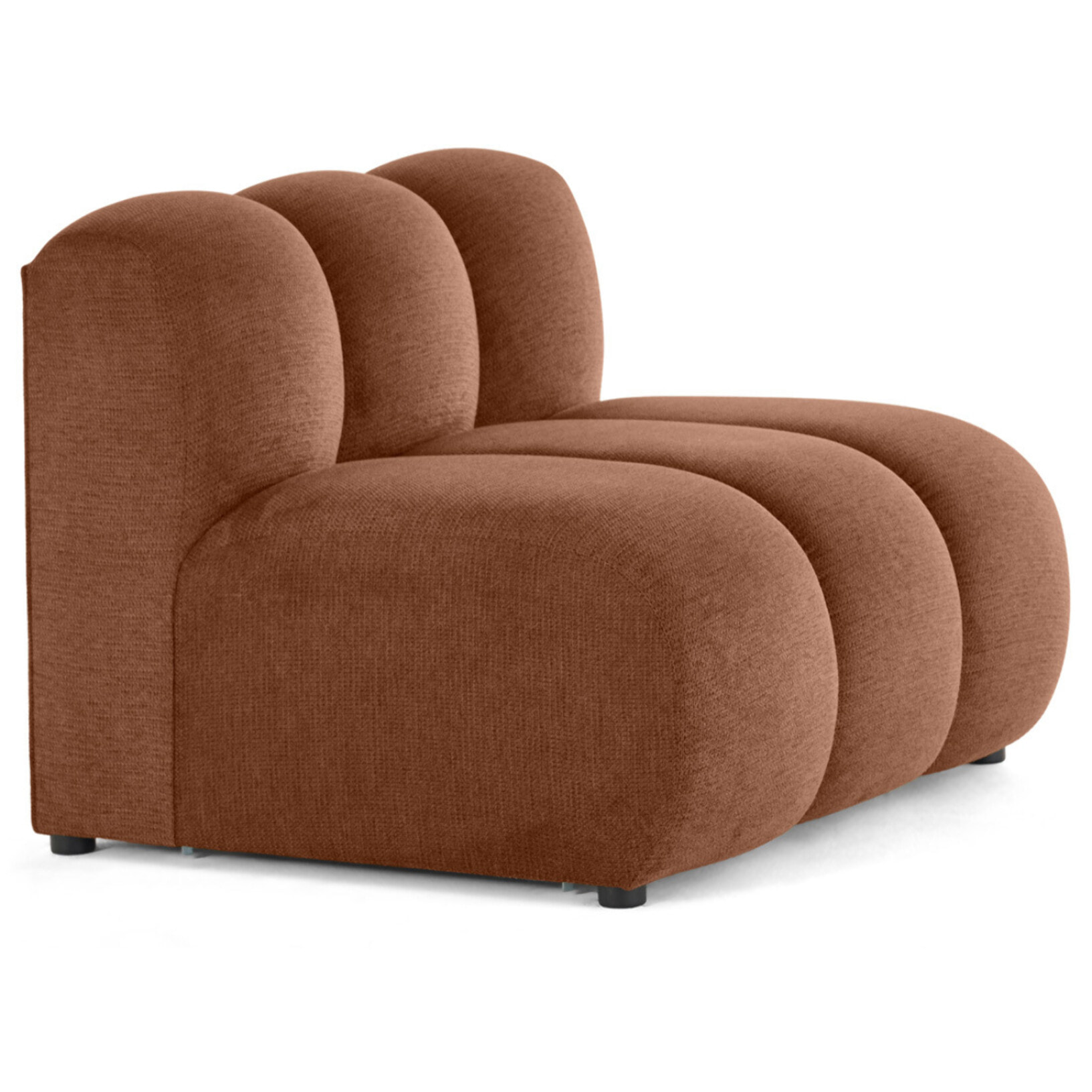 Debbie - module d'assise sans accoudoirs en tissu texturé - Terracotta