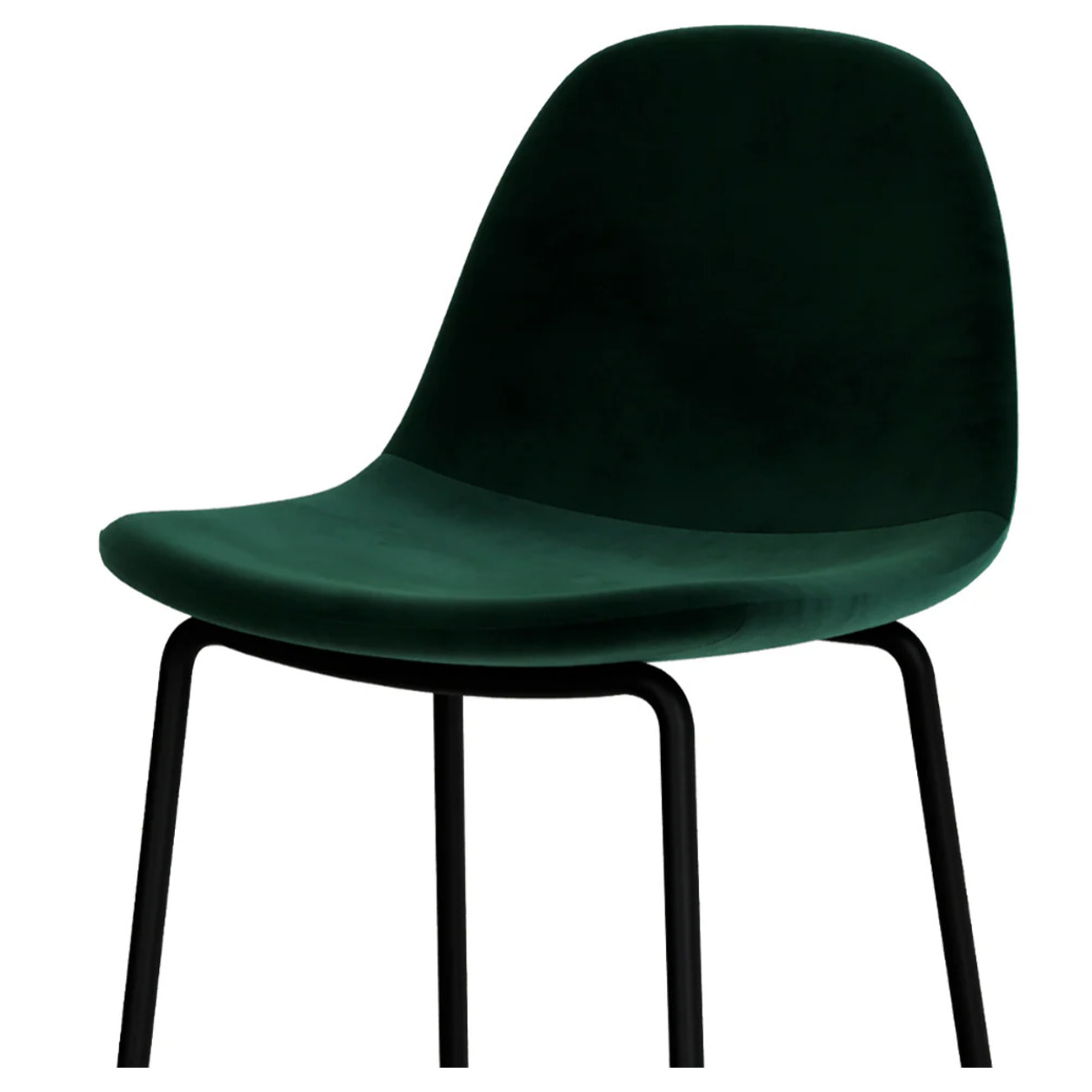 Lot de 2 chaises pour îlot central 65 cm en velours vert foncé - Henrik