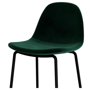 Lot de 2 chaises pour îlot central 65 cm en velours vert foncé - Henrik