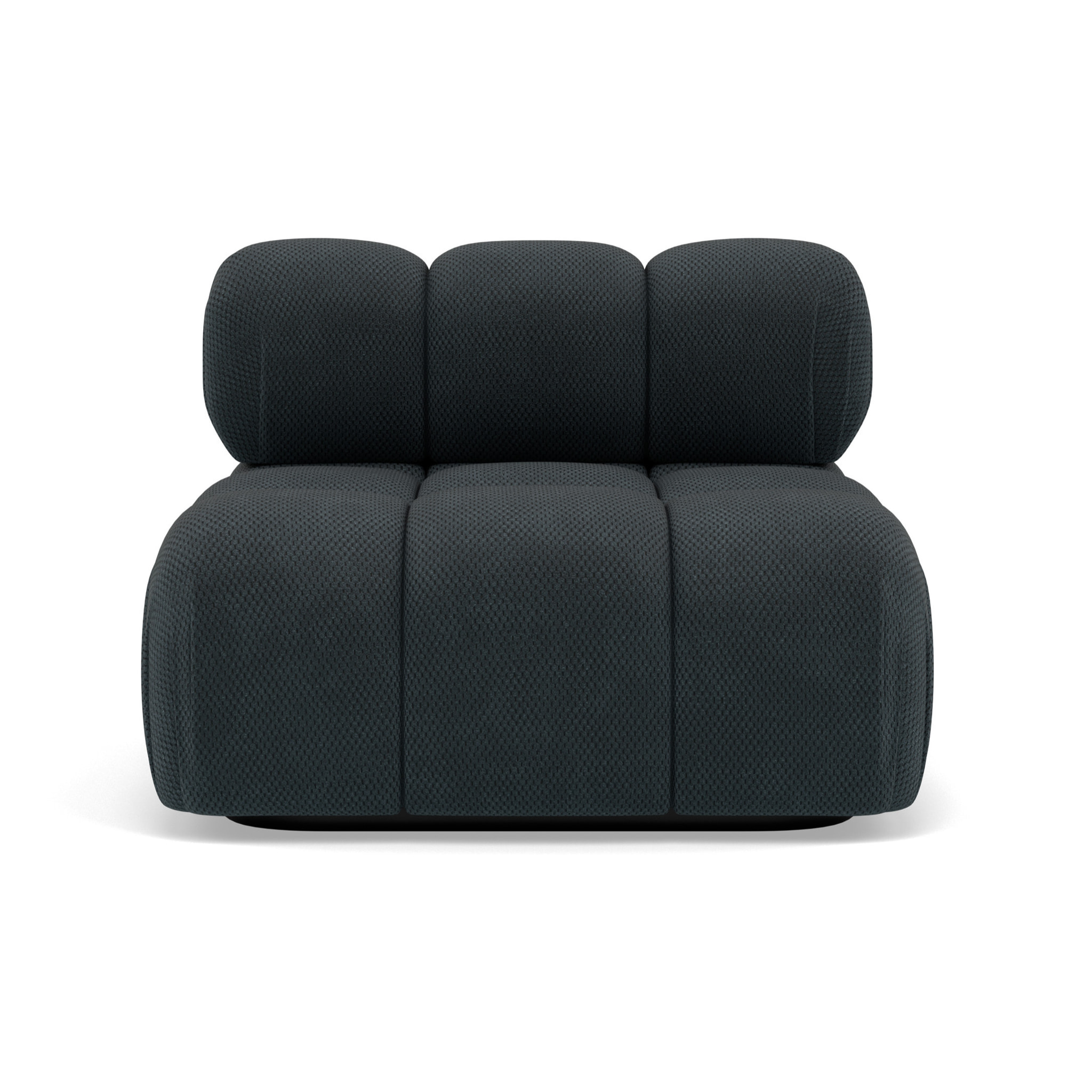 Ruby - module d'assise sans accoudoirs en velours texturé - Noir