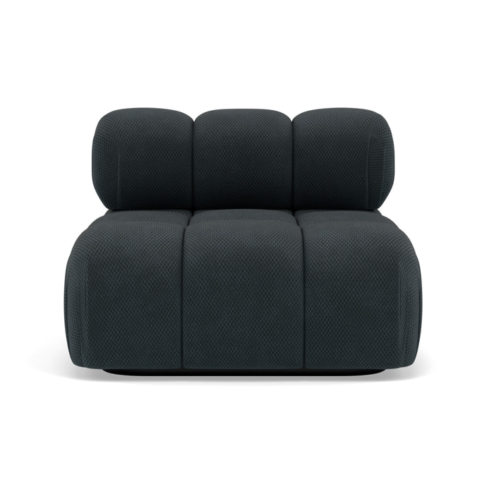 Ruby - module d'assise sans accoudoirs en velours texturé - Noir