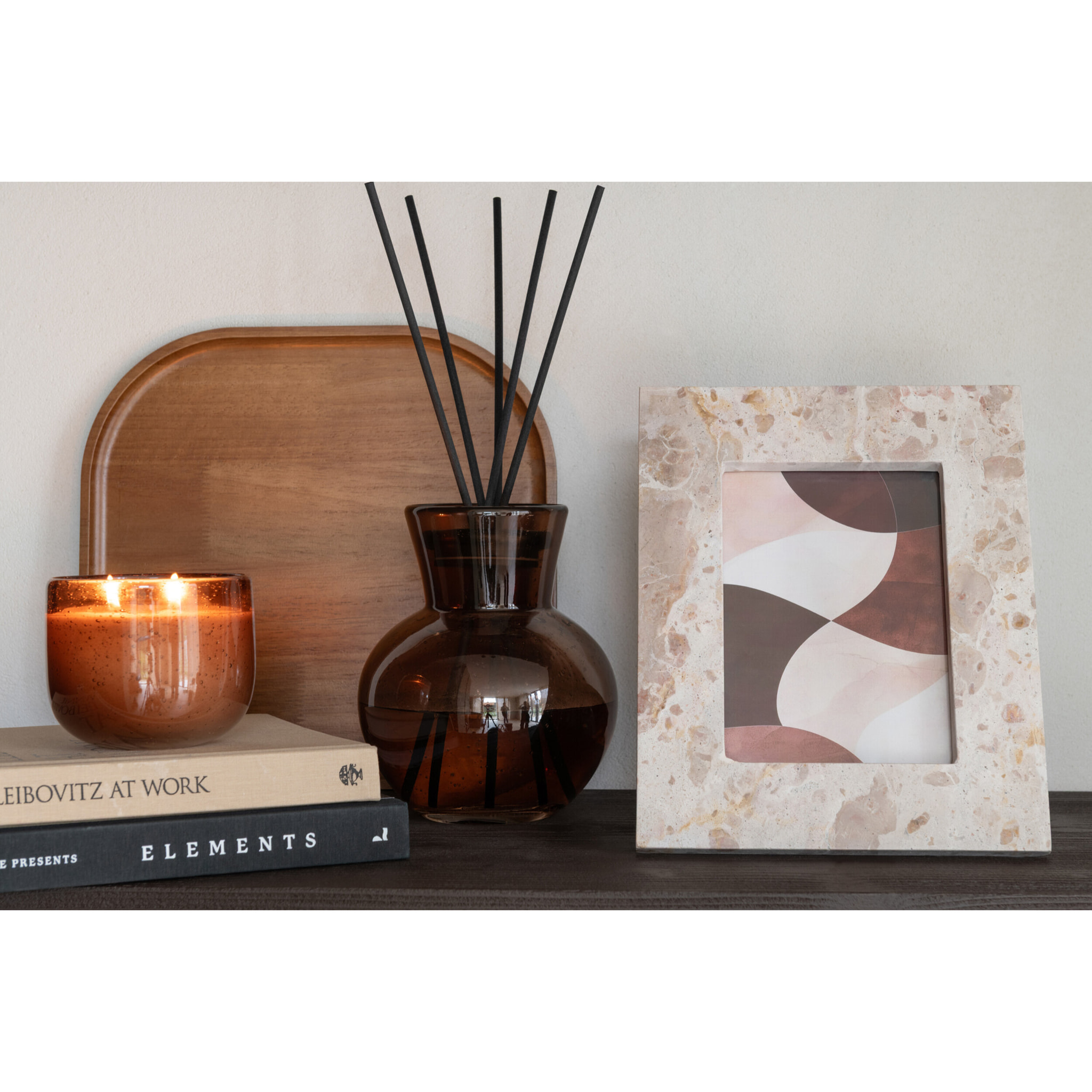 J-Line cadre photo Marble - stone - beige - large