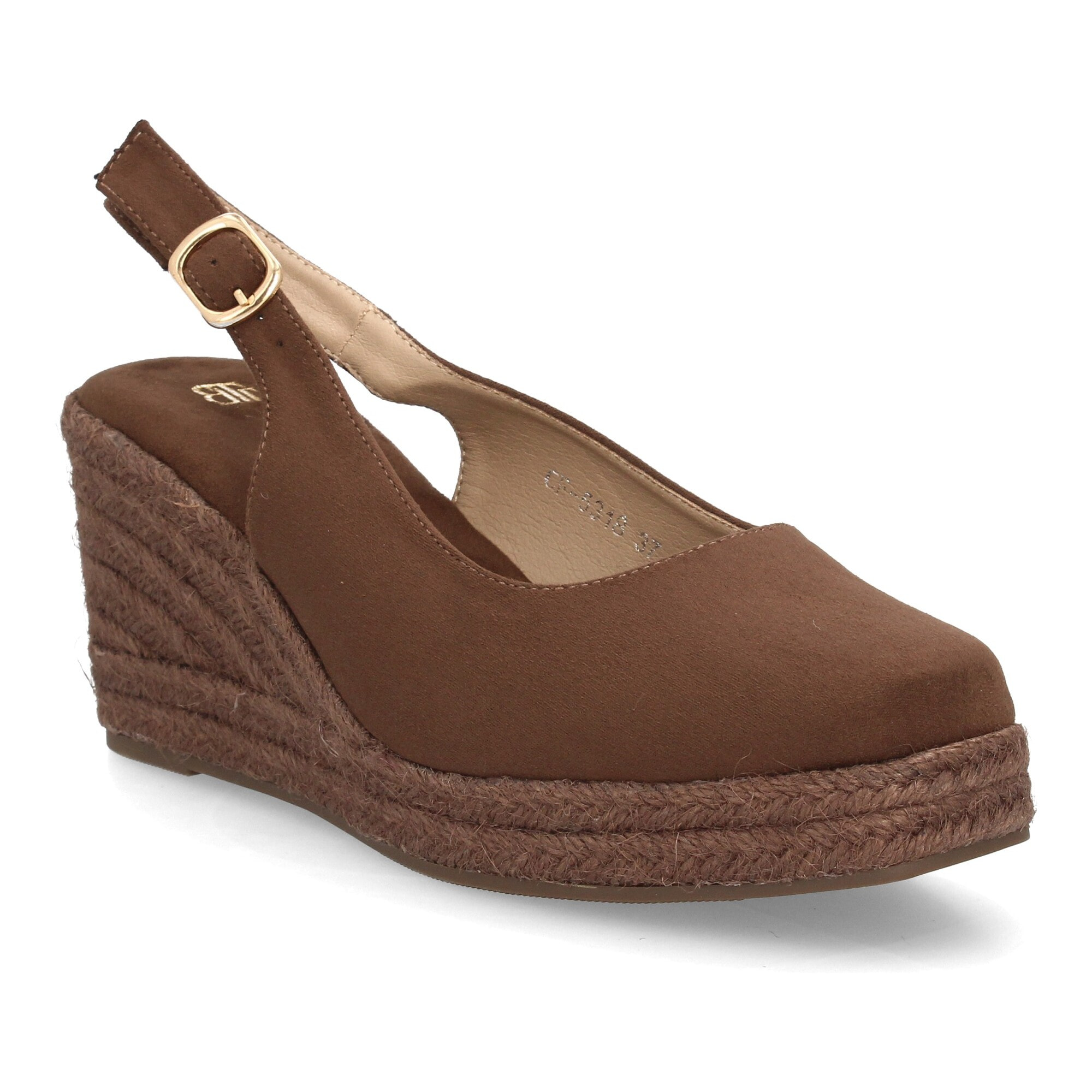 Alpargata cuña mujer talón abierto y pulsera ajustable