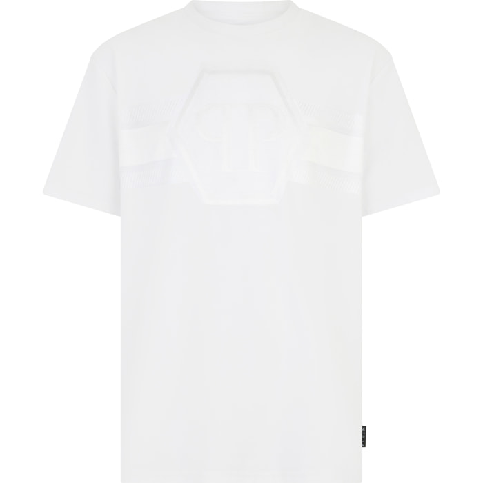 PHILIPP PLEIN Round Neck T-Shirt Jacquard Hexagon Line