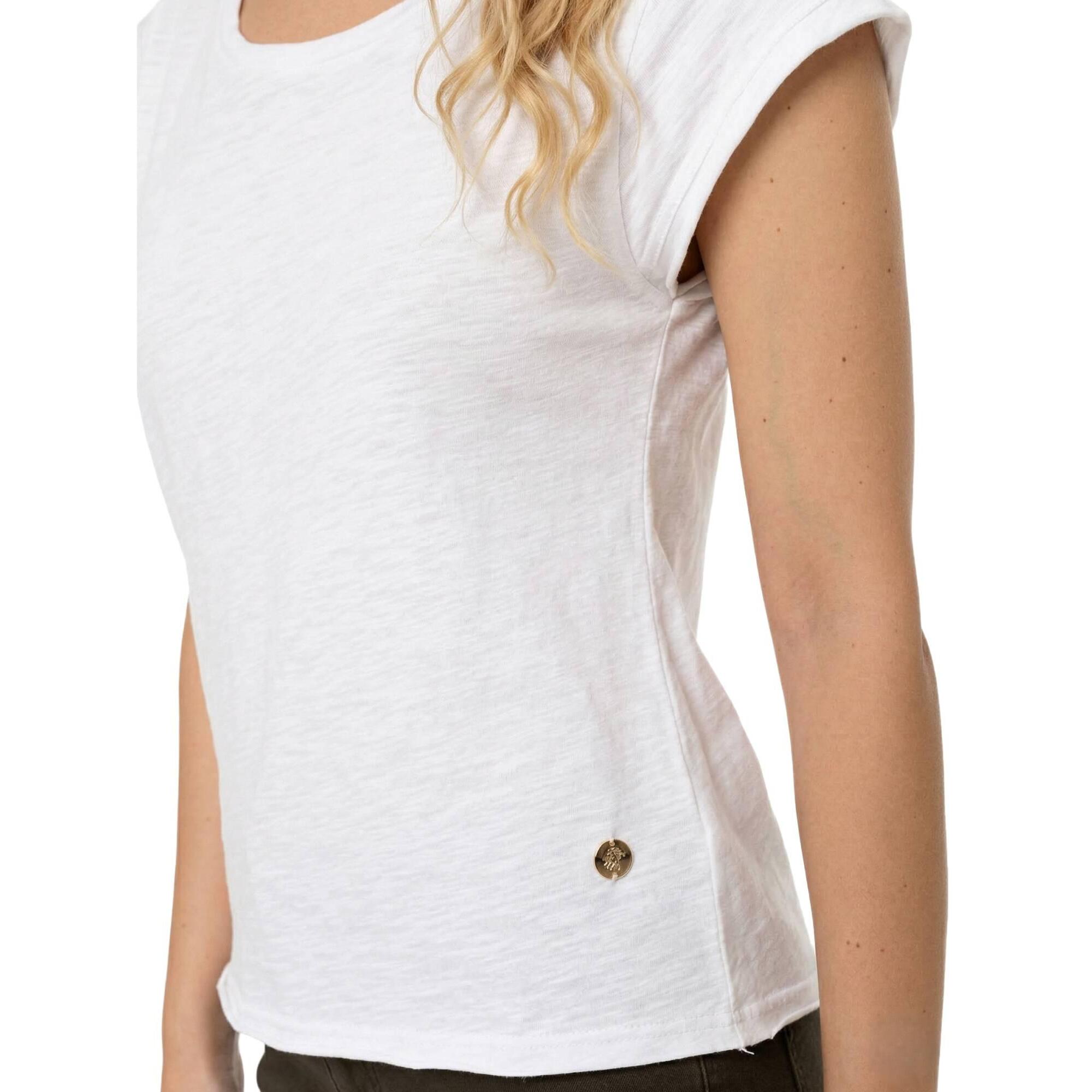 Camiseta de manga corta estilo safari urbano para mujer