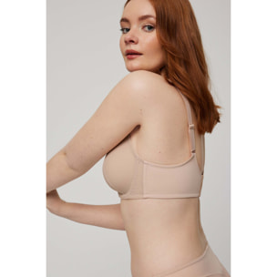 Reggiseno minimizzatore nudo con schienale anatomico e rinforzato, coppe C, D ed E