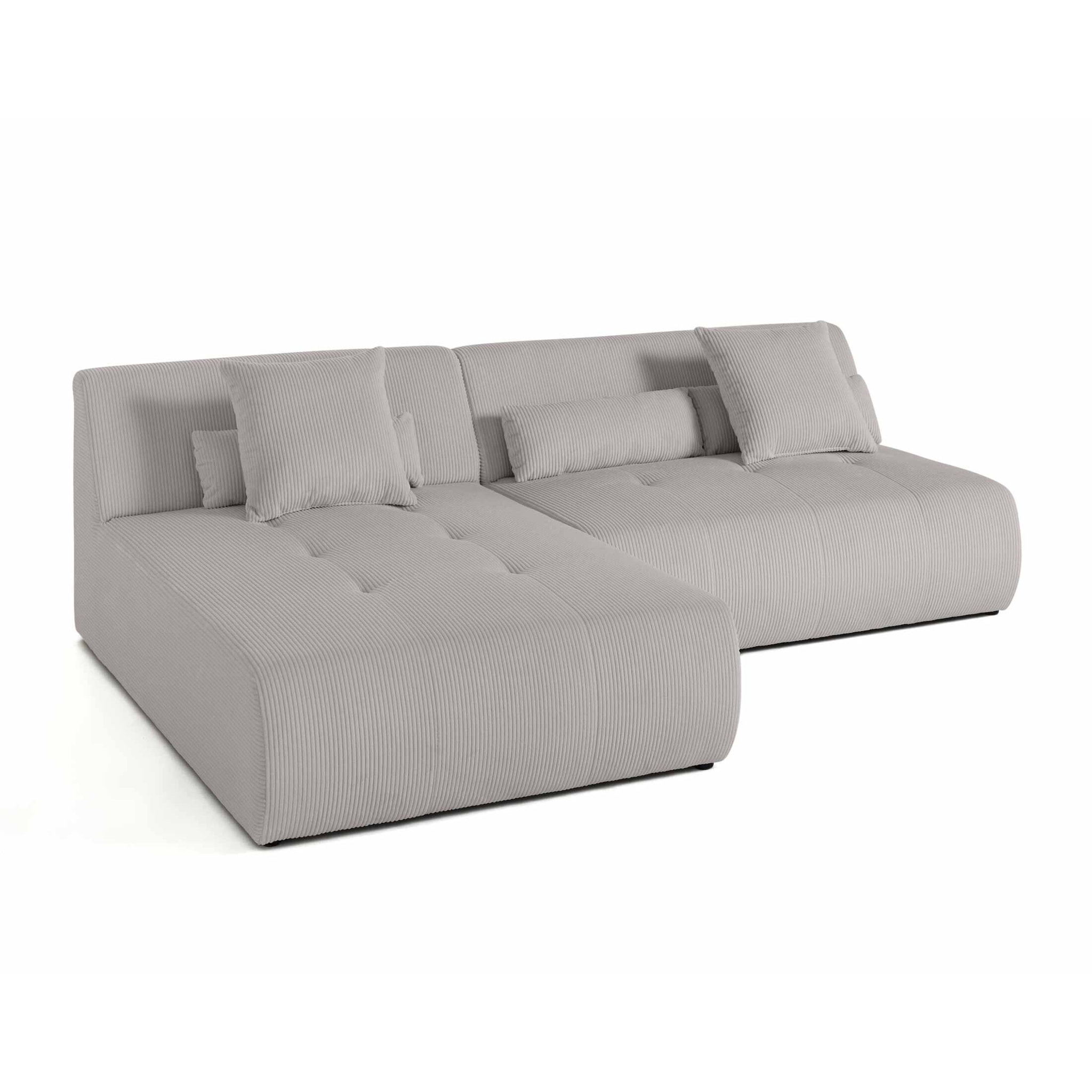 Onyx - canapé modulable d'angle réversible 4 places - en velours côtelé - Gris clair