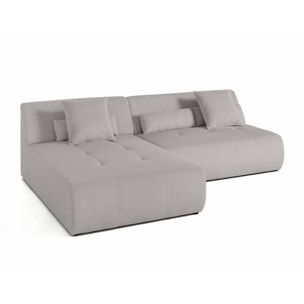 Onyx - canapé modulable d'angle réversible 4 places - en velours côtelé - Gris clair