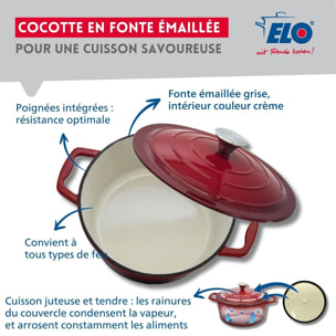 Cocotte en fonte émaillée rouge cerise