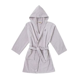 Albornoz con capucha 100% algodón SEVILLA - gris perla -
