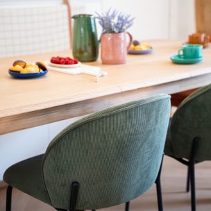 Lot de 2 chaises de salle à manger en velours côtelé - NOE
