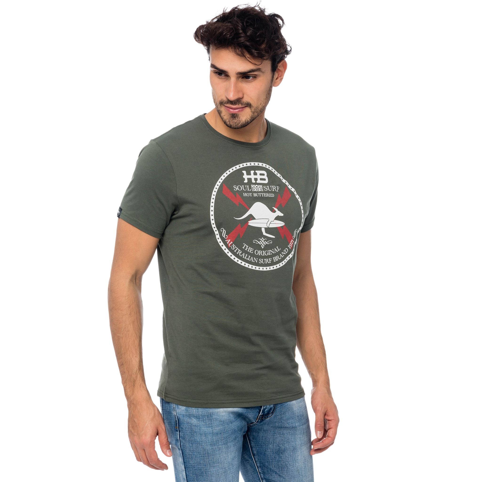 Camiseta de algodón 150 gr Hot Buttered Soulsurf Color Verde Militar