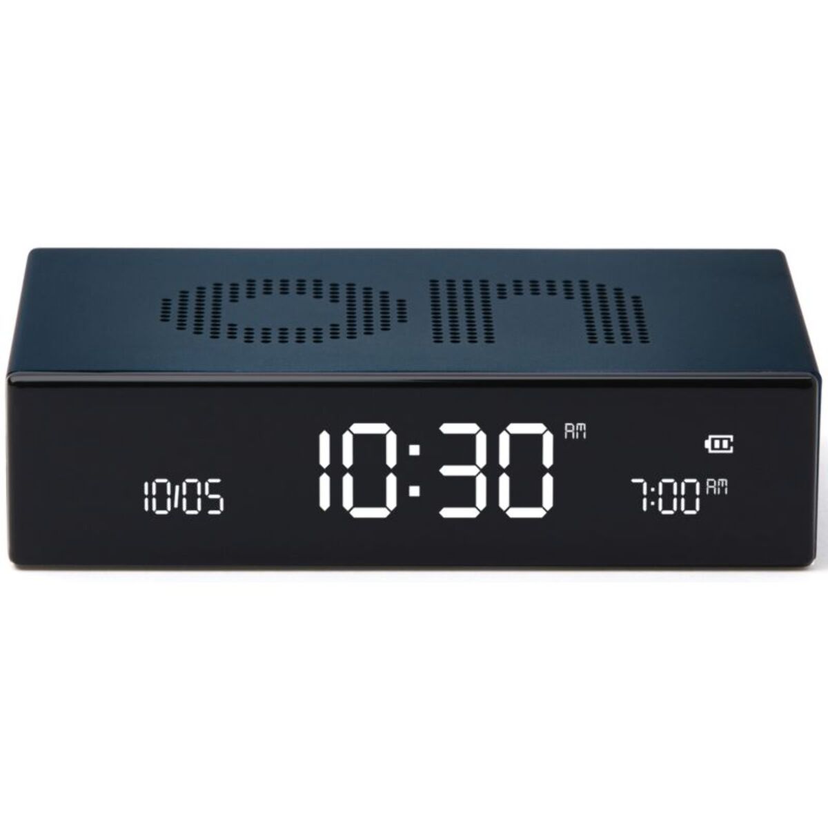 Réveil LEXON Flip Premium Rechargeable Aluminium Bleu