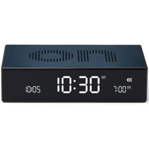 Réveil LEXON Flip Premium Rechargeable Aluminium Bleu