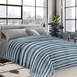 INTRECCI Piumino Singolo, 170 x 260 cm, Piumino Ecologico, Caldo, Invernale, 300 g/m², Anallergico e Antiacaro, Made in Italy, Lavabile in Lavatrice, Soffice, Morbido. Fantasia: Linee