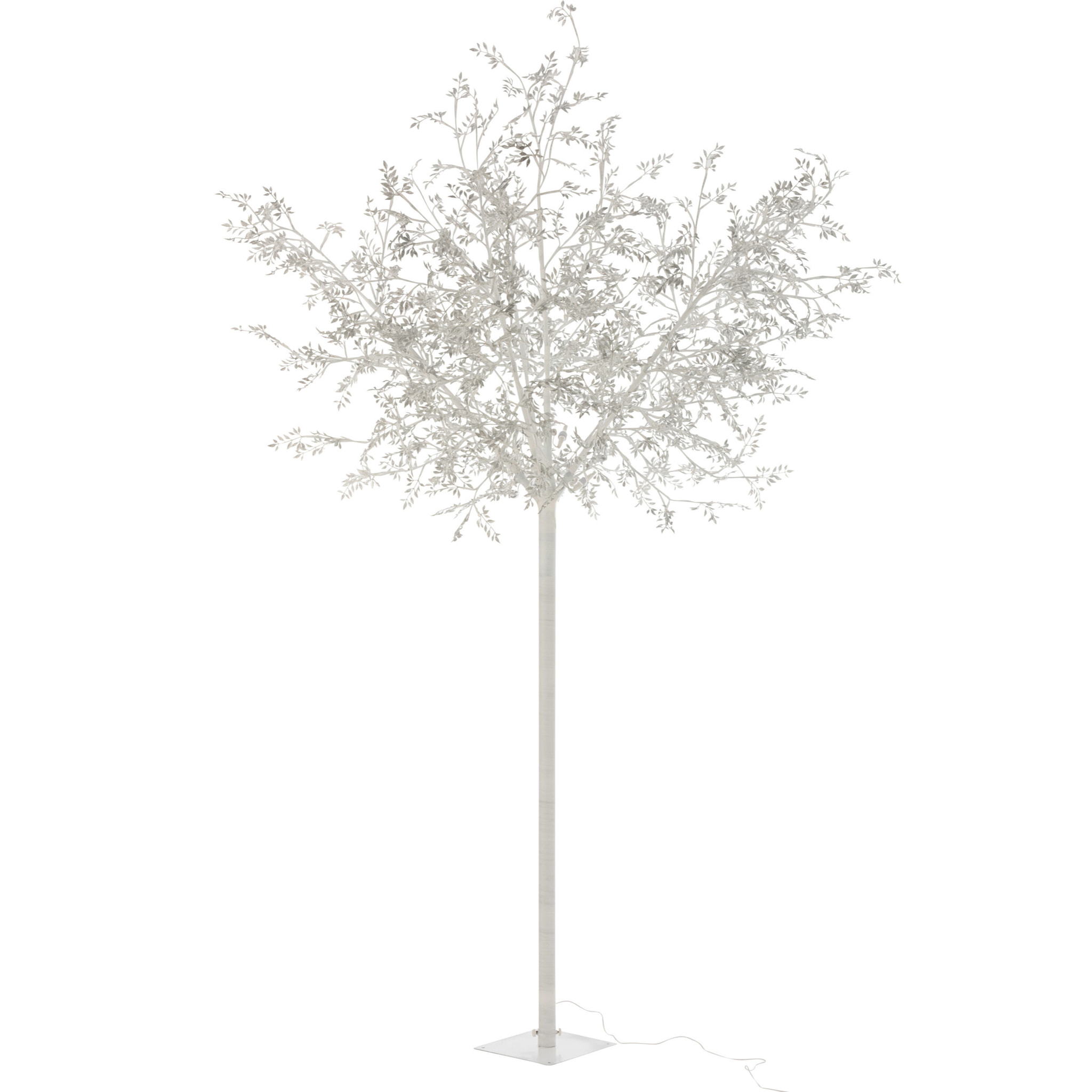 J-Line décoration Arbre Feuilles Paillettes - métal - argent - extra large - LED