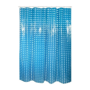 Rideau de douche PVC 180x200cm Bleu Marine - Anneaux inclus MSV