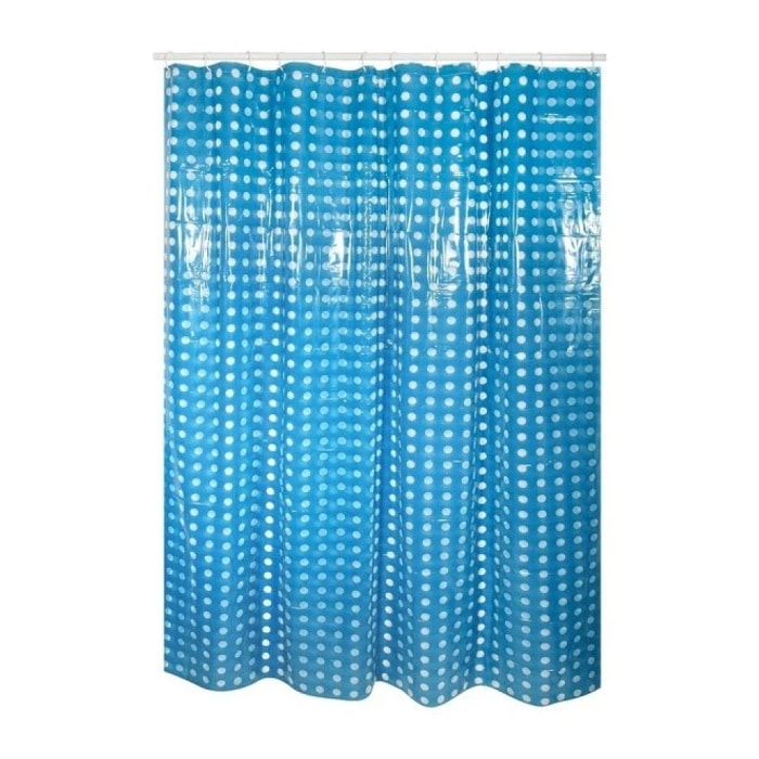 Rideau de douche PVC 180x200cm Bleu Marine - Anneaux inclus MSV