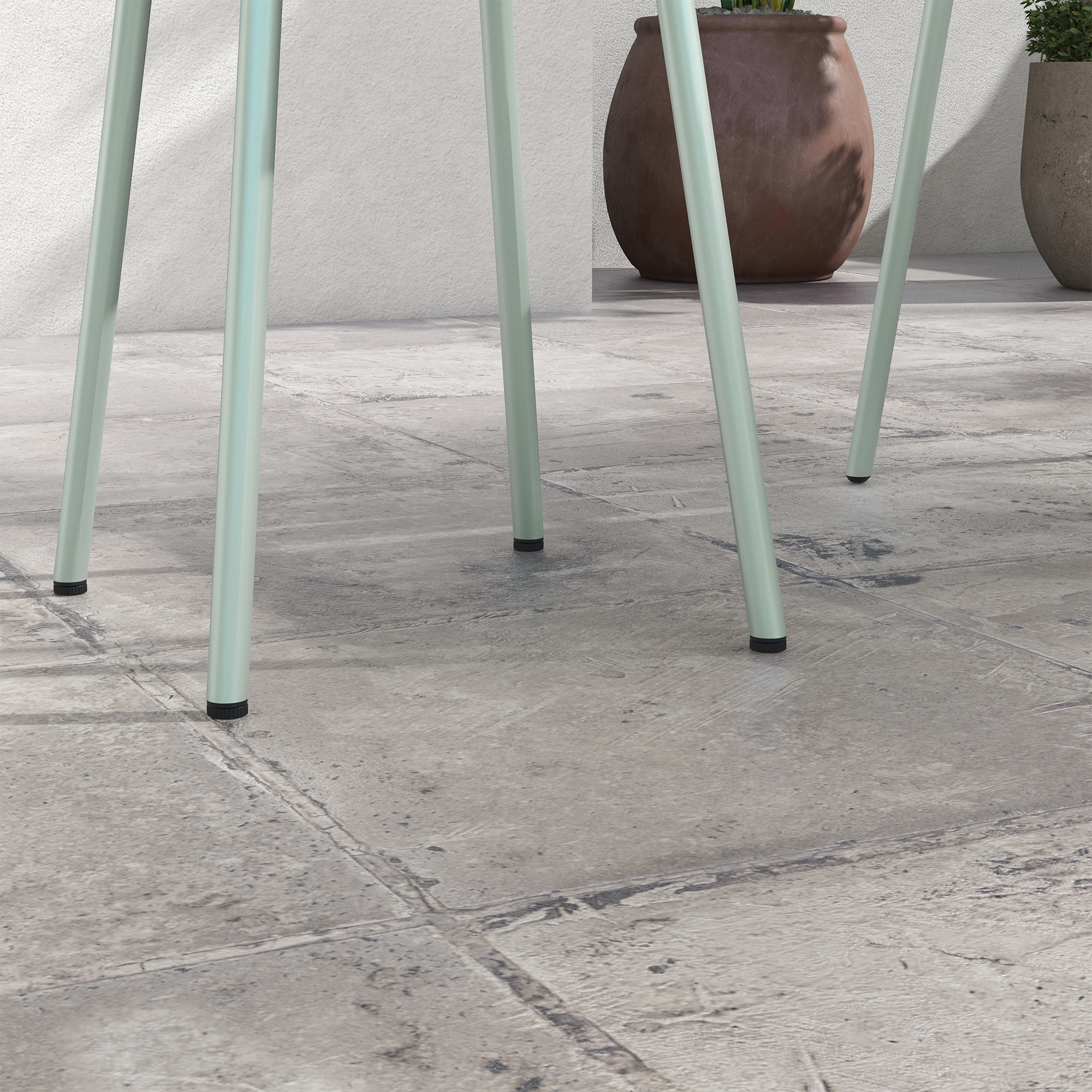 Salon de jardin bistro - table basse ronde Ø 60 cm 2 chaises empilables - acier thermolaqué vert de gris