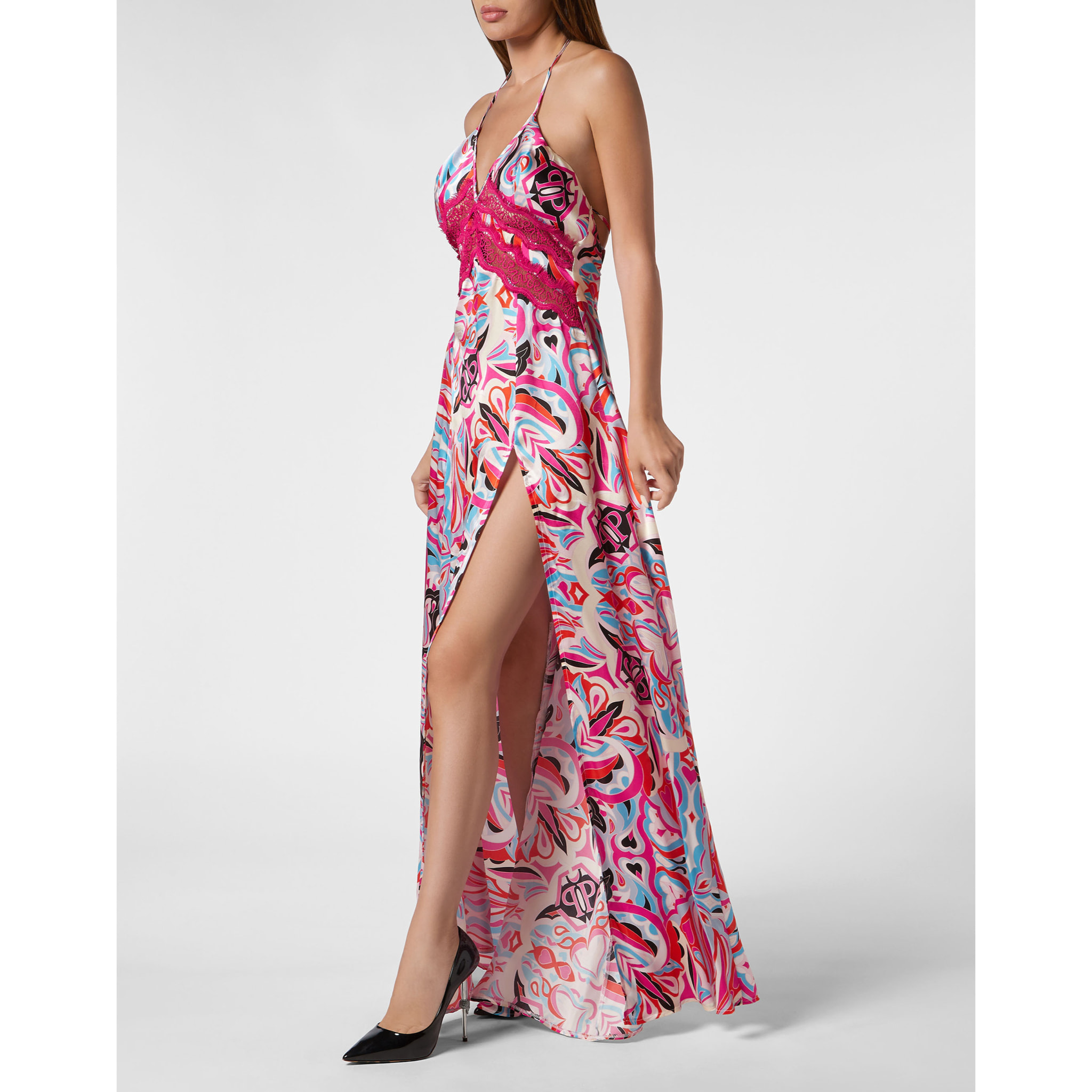 PHILIPP PLEIN Vestido largo COLORFUL CIRCUS